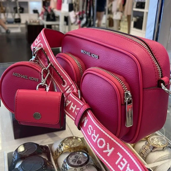 Michael Kors Jet Set Leather Medium Crossbody Bag Case for Apple AirPods Pro - Picture 5 of 16